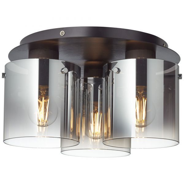 75593/20 BETH Plafondlamp 3xE27 Zwart/Smoke naar helder