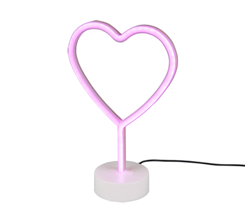 R55210101_HEART Tafellamp 1w 10lm Fluo Rose Hart