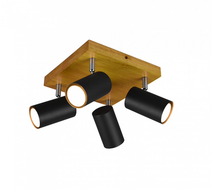 812400432 Marley Spot 4xGU10 Zwart Hout