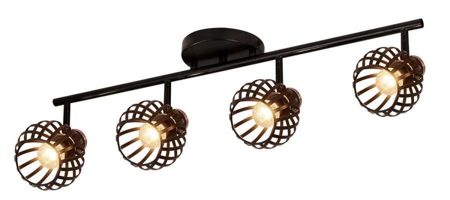 3403654 RAGA Spot 4xE14 zwart mat koper