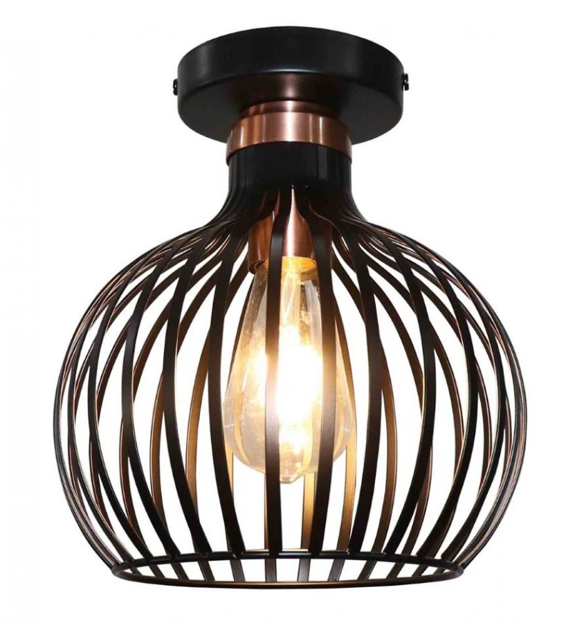 3403553 RAGA Plafondlamp E27 zwart mat koper