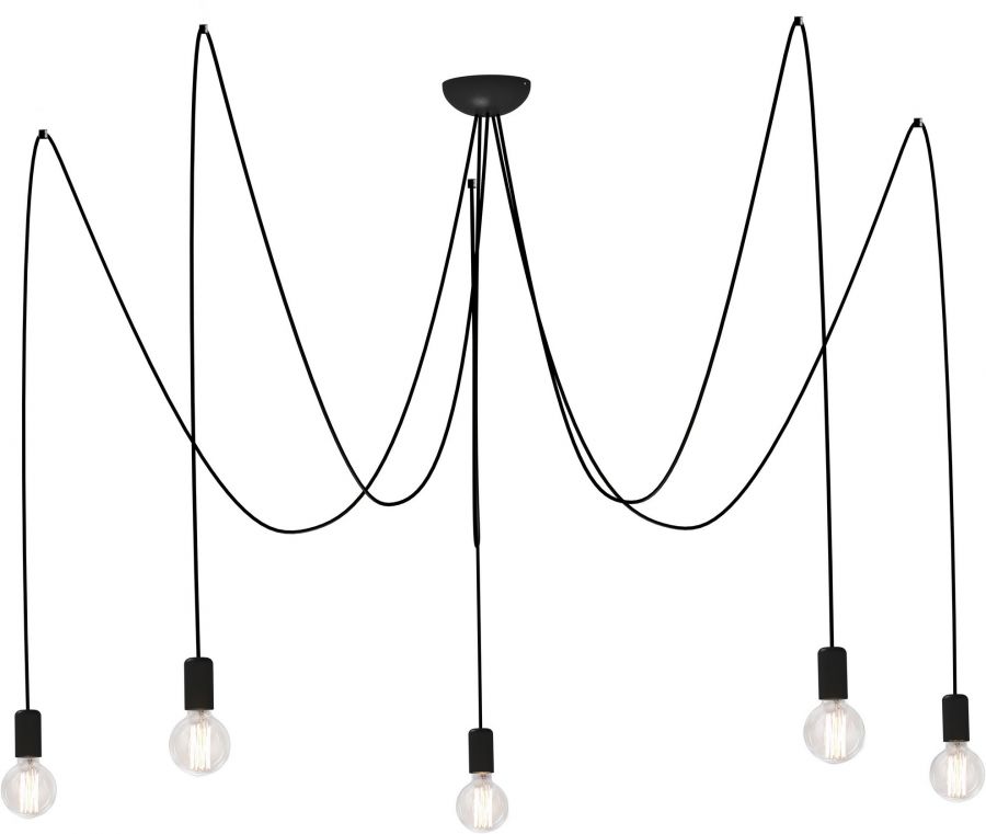 Hanglamp Draadluster 5xE27 300 Zwart