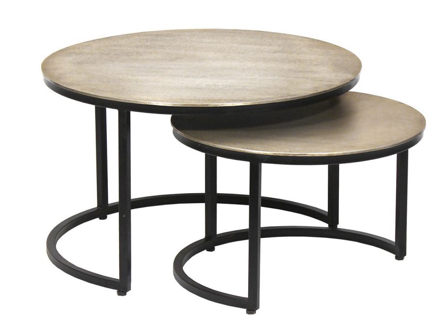 Salontafel Amira 2 delig verouderd zilver