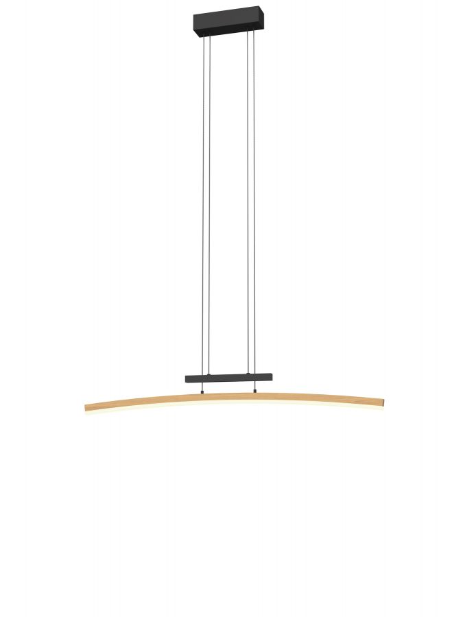 Luster 27w 3050lm 3000k 3Stap Zwart+Hout