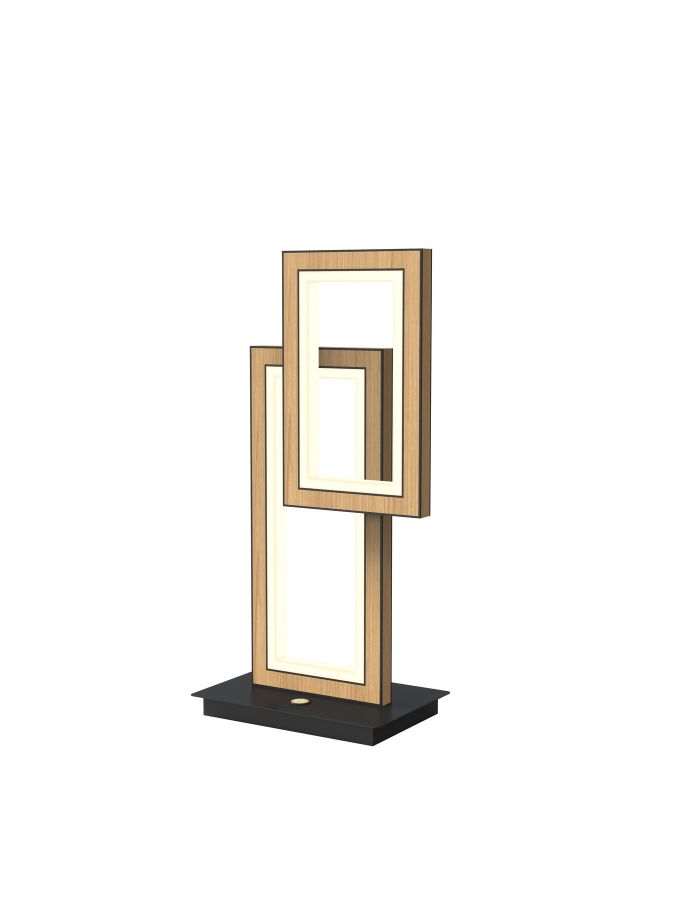 Tafellamp 21w 2100lm 3000k 3Stap Zwart+Hout