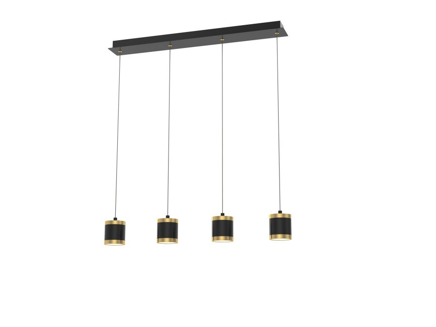 Hanglamp 34w 3900lm 3000k 3Stap Zwart+Goud