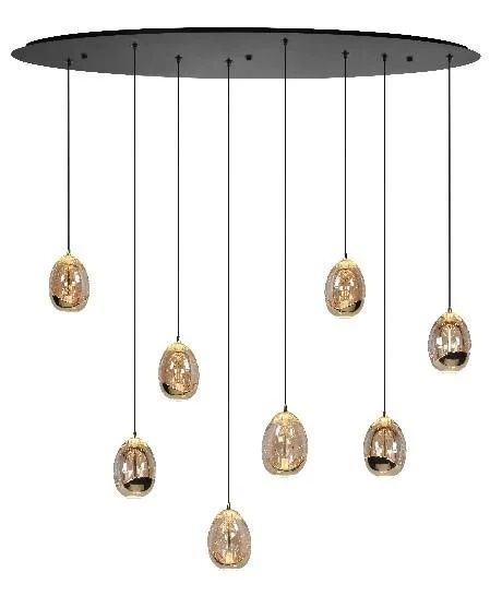 Hanglamp 8x5w 3600lm 2700k zwart/goud