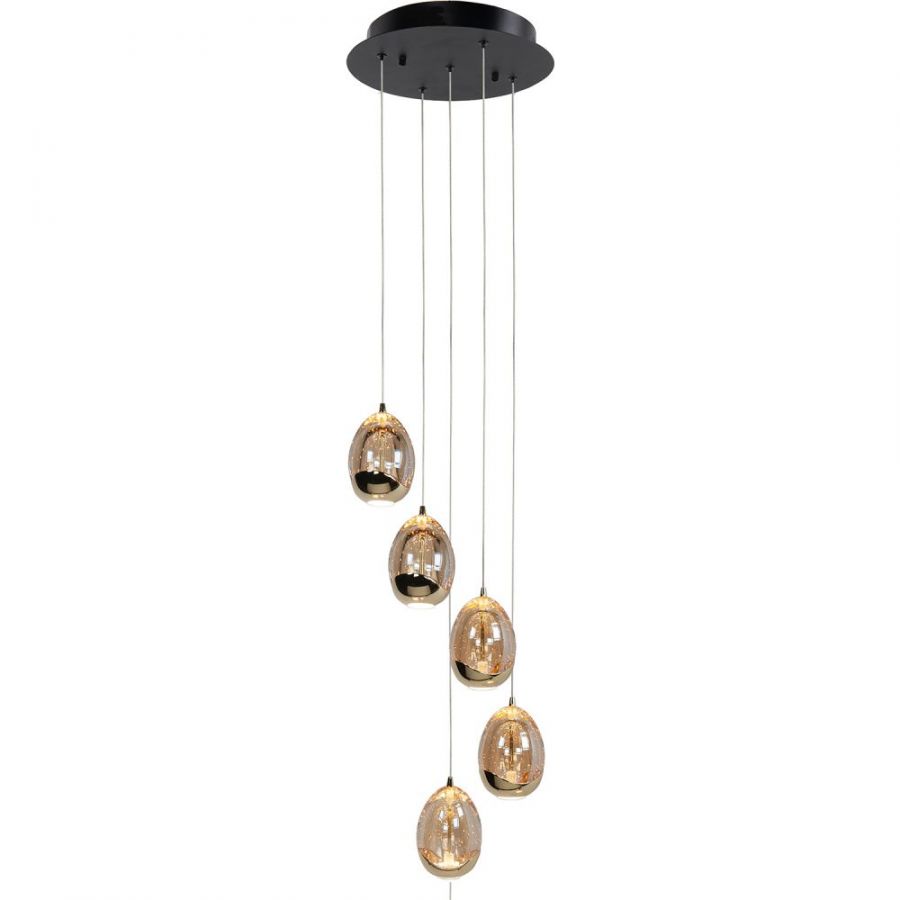 Hanglamp R5x5w 2250lm 2700k zwart/goud