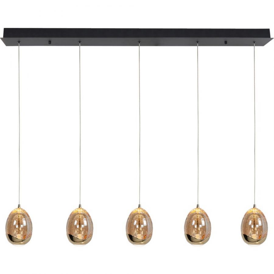 Hanglamp 5x5w 2250lm 2700k zwart/goud