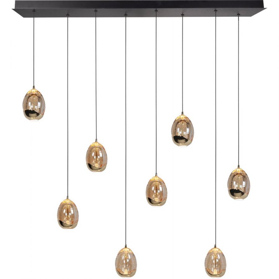 Hanglamp 8x5w 3600lm 2700k zwart/goud