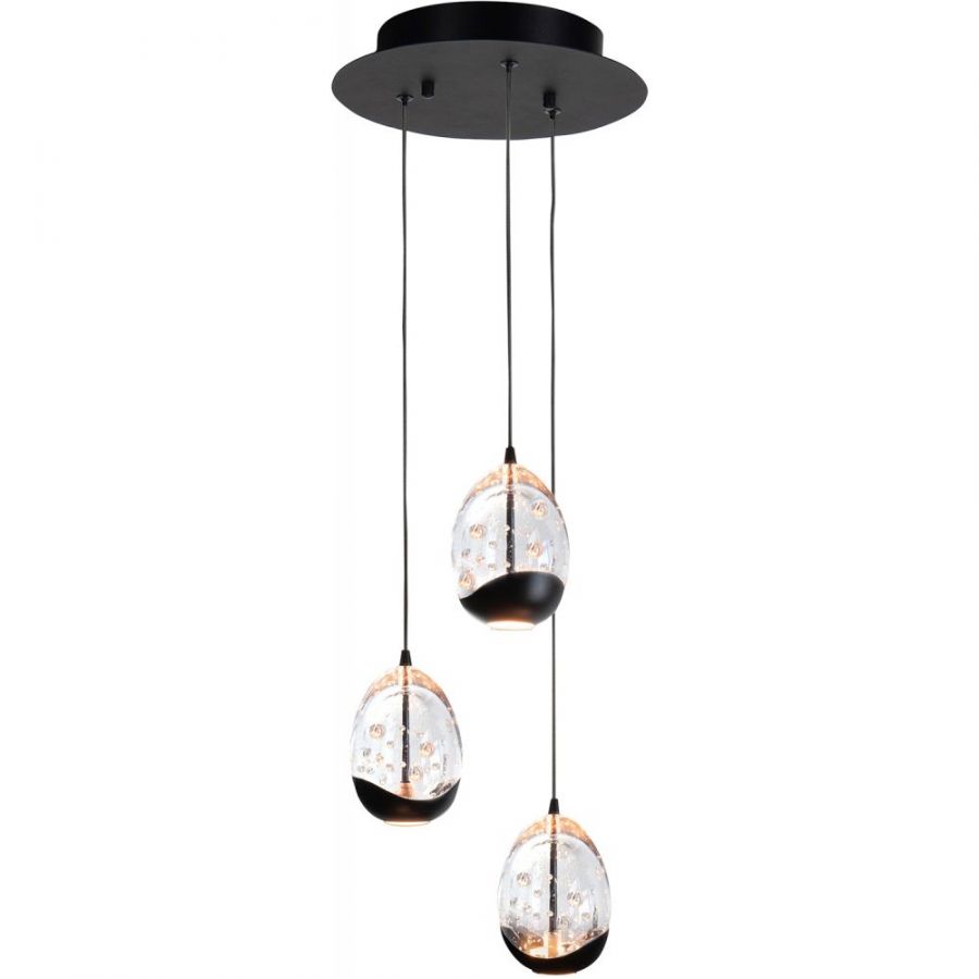 Hanglamp 3x5w 450lm 2700k Zwart