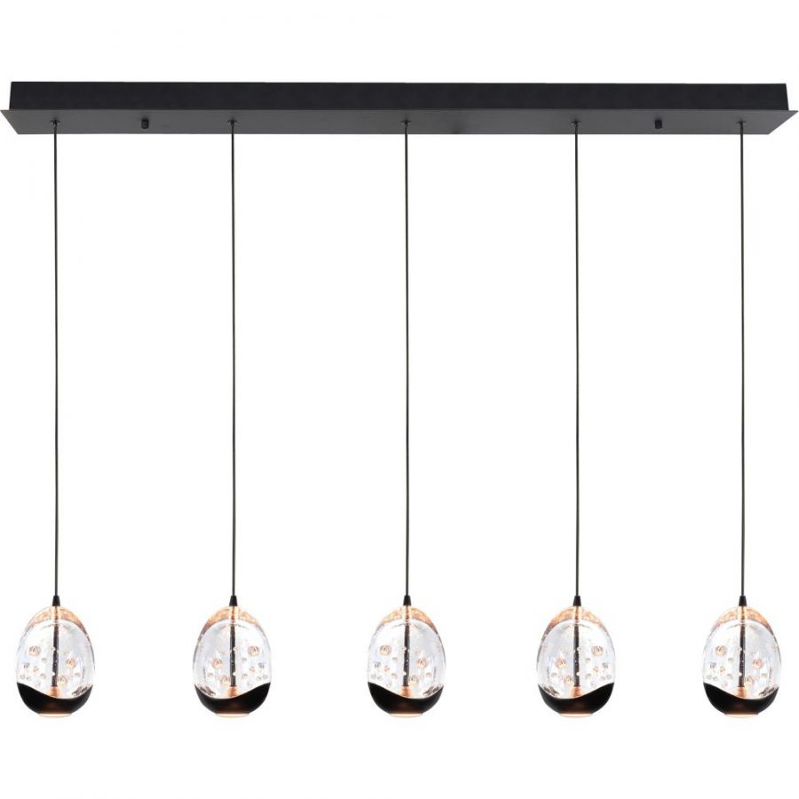 Hanglamp 5x5w 450lm 2700k Zwart