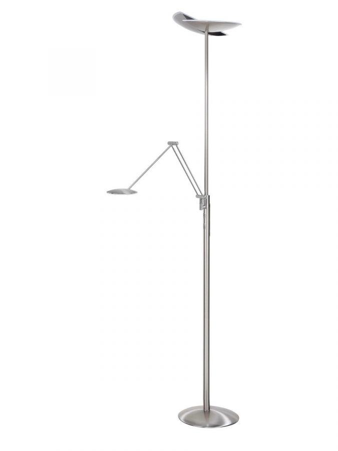 Vloerlamp 30+6w WHITES DIM Nikkelmat