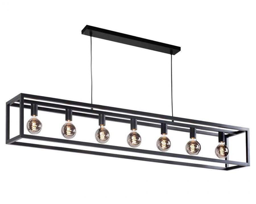 Hanglamp 7xE27 Zwart