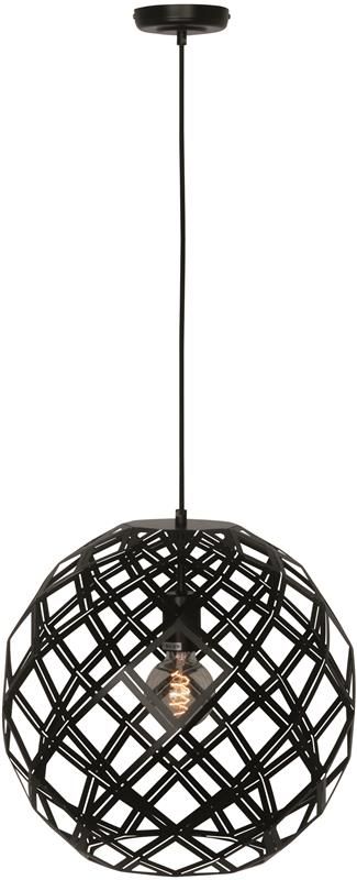 Hanglamp E27 Bol 40cm Zwart