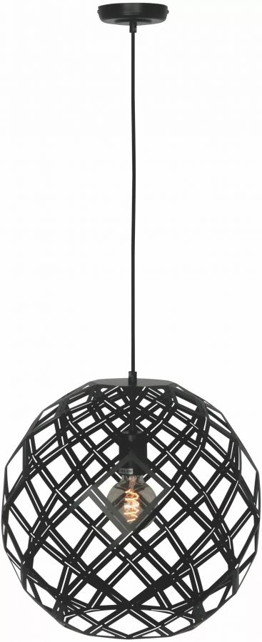 Hanglamp E27 Bol 30cm Zwart