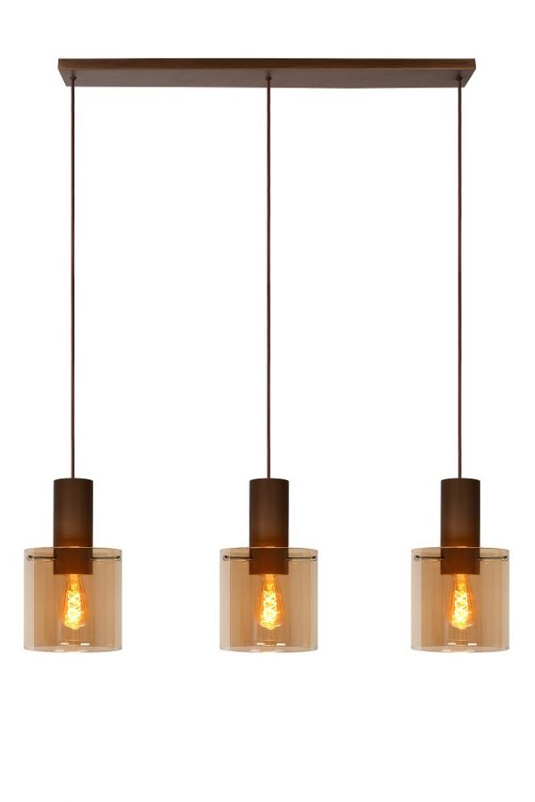 74405/03/62 TOLEDO Hanglamp 3xE27 Amber
