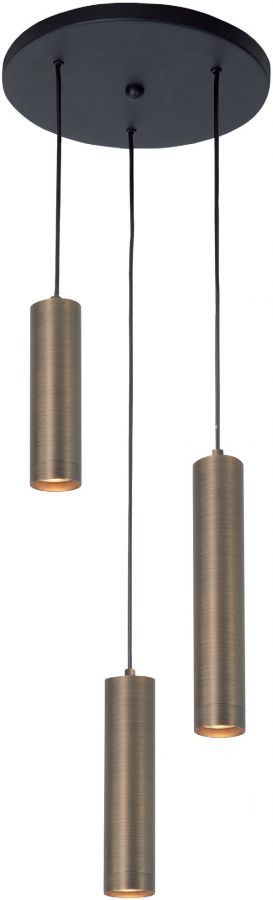 Hanglamp R3xGU10 Zwart Brons