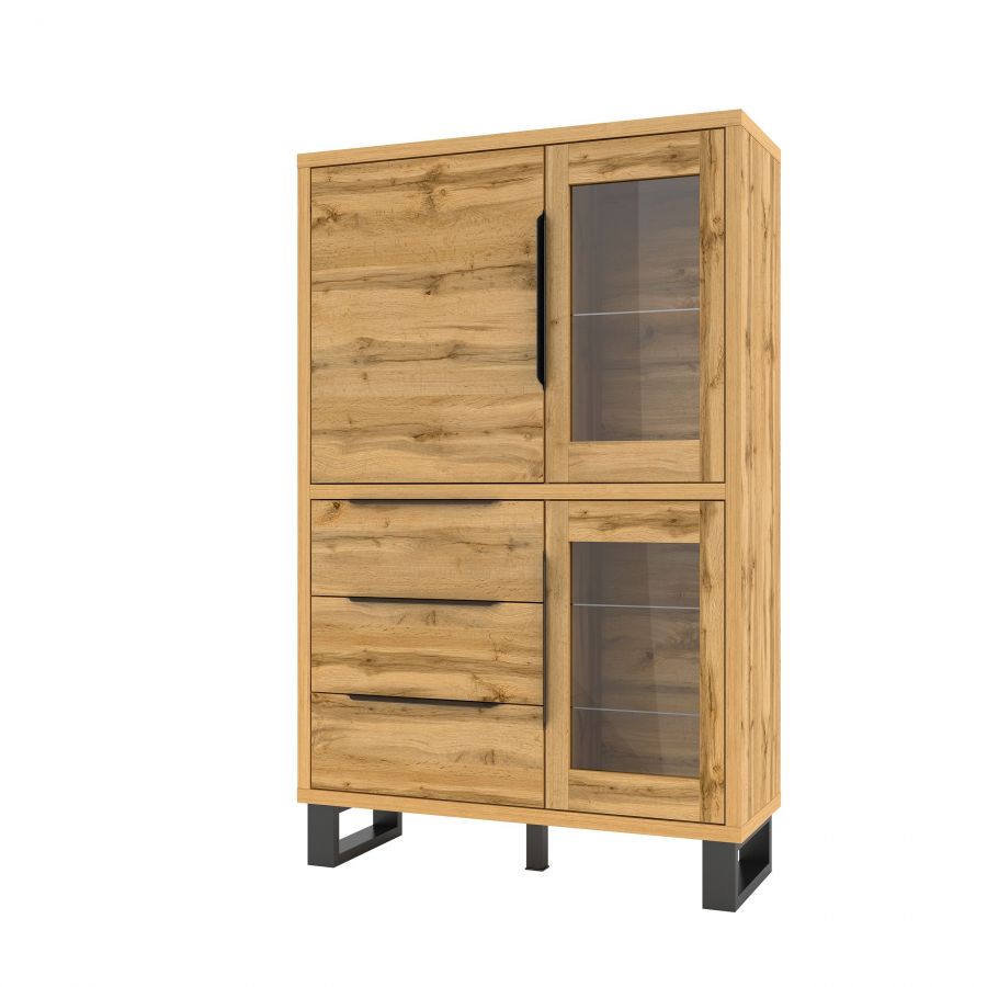 Glaskast Halle 3 deuren 3 laden