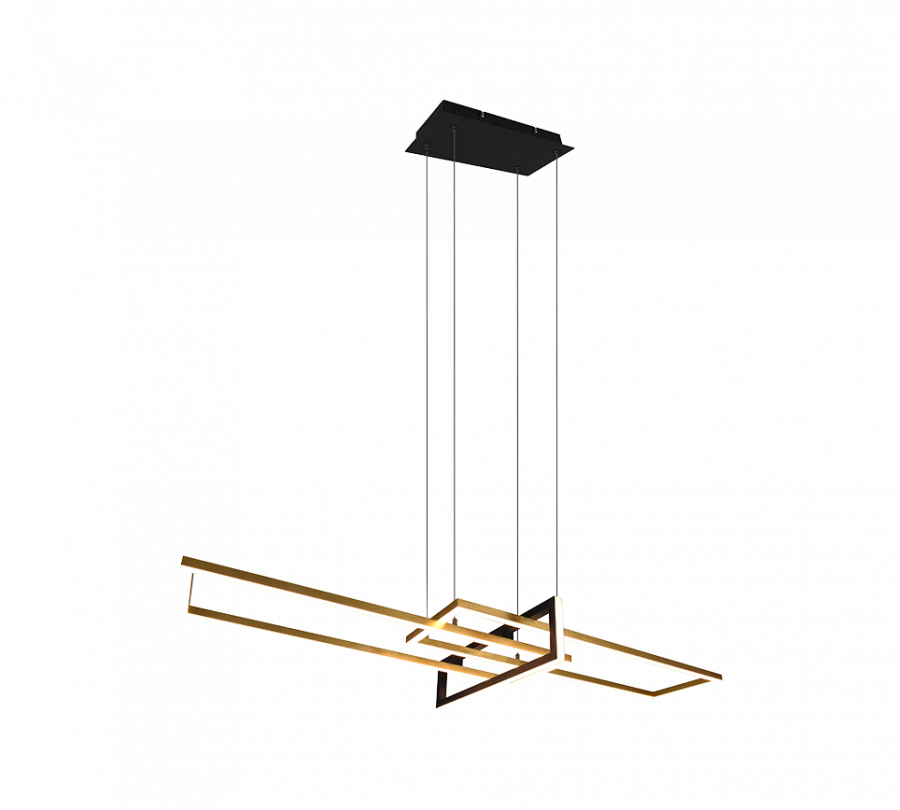 320310308 SALINAS Hanglamp 34w 4200lm 3000k 3Stap Zwart Mat messing
