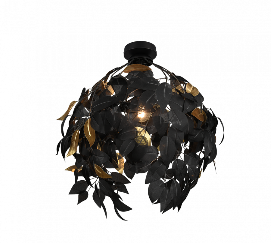 R60461032 LEAVY Plafondlamp 38 E27 zwart