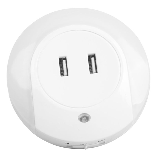 LED Nachtlicht sensor 0,4w 50lm warm (2xUSB)