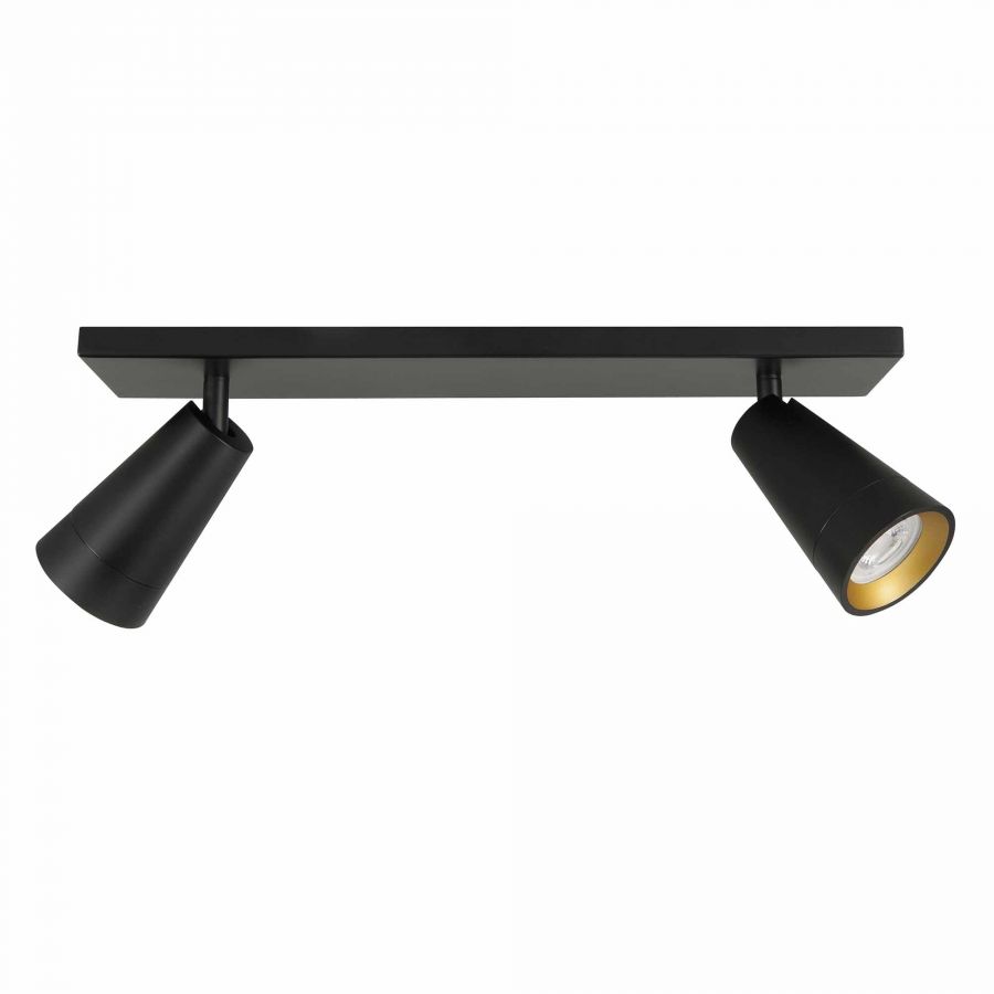 Spot 2xGU10 Zwart Goud