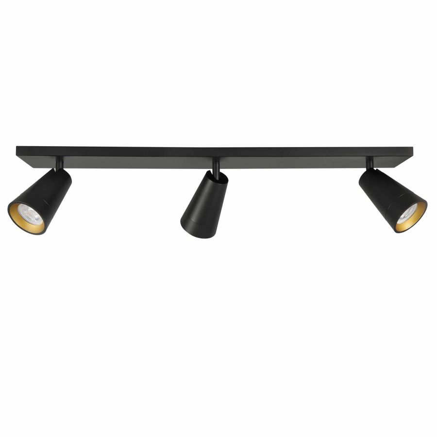 Spot 3xGU10 Zwart Goud