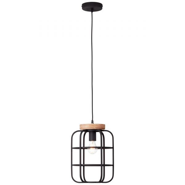 99254/66 GWEN Hanglamp E27 Antiek hout/Mat zwart