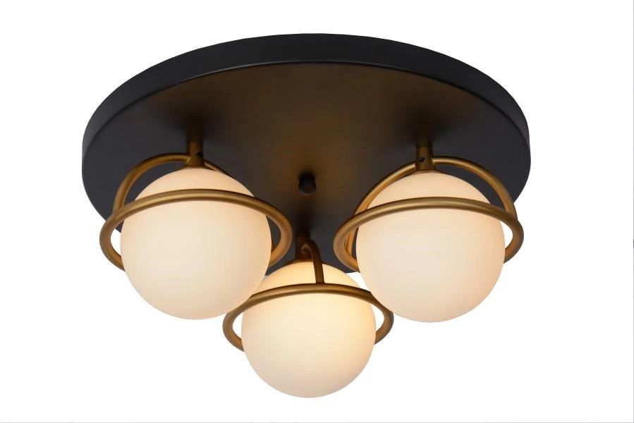 30167/03/30 ISOBEL Plafondlamp 3xG9 Zwart Matmessing Opaal