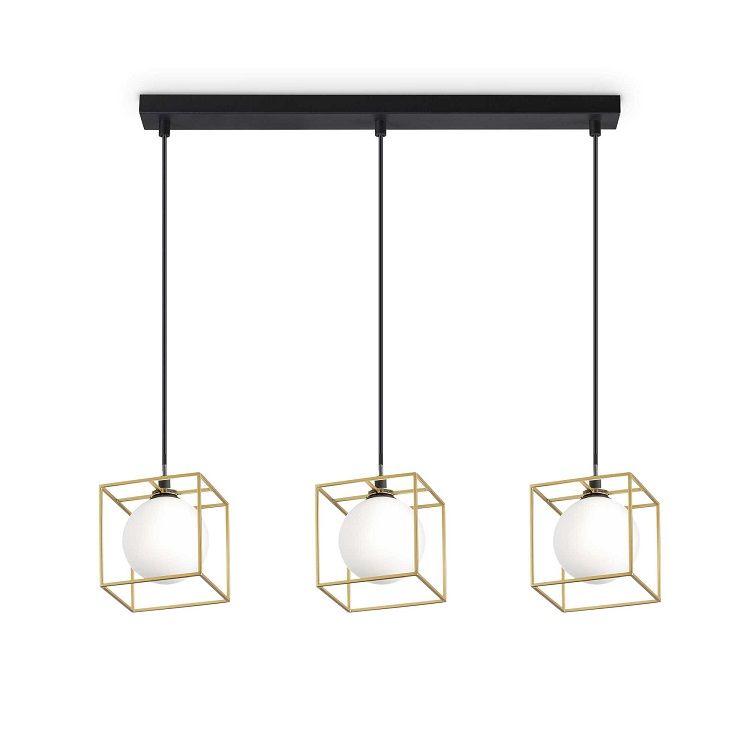 Hanglamp 3xG9 Gelakt Koper - Zwart Opaal